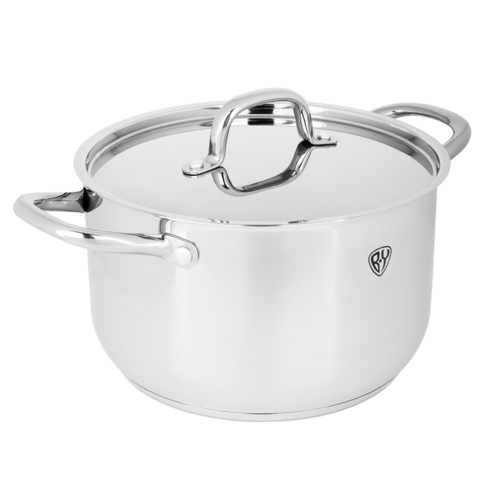 Кастрюля нерж.сталь BY COLLECTION Промо, 24х14,5см, 6,3л, с нерж. крышкой, индукция, 18/10