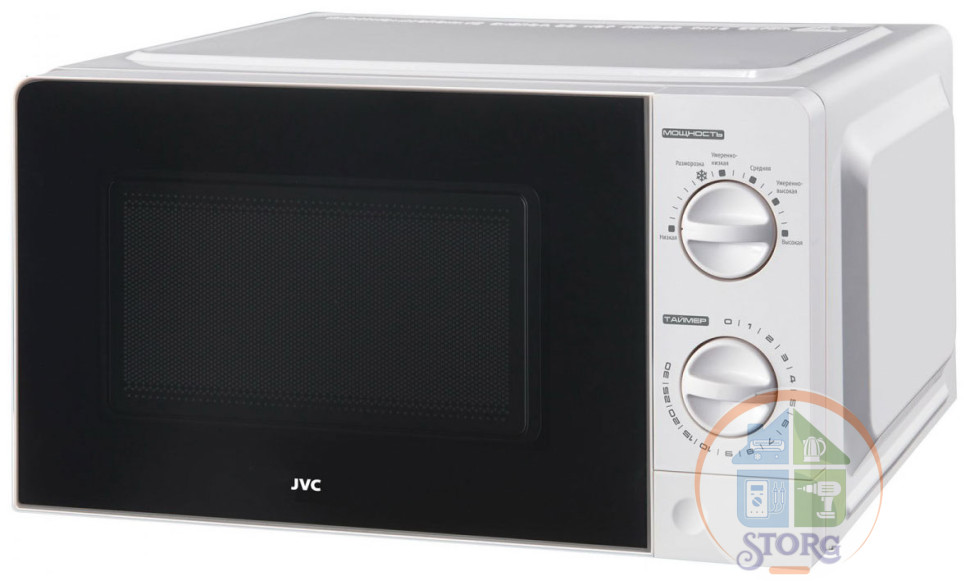 Микроволновая печь JVC JK-MW123M Белый/Чёрный 20л; 700-1100Вт; Механическое упр.