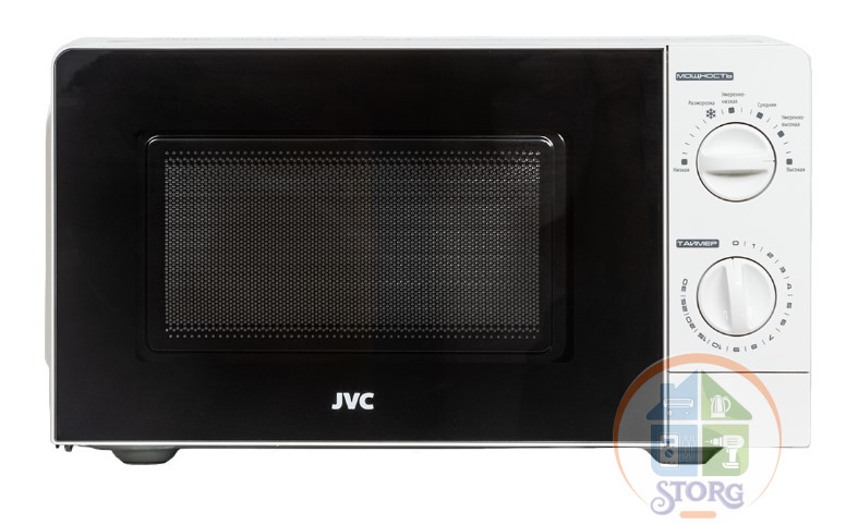 Микроволновая печь JVC JK-MW123M Белый/Чёрный 20л; 700-1100Вт; Механическое упр.