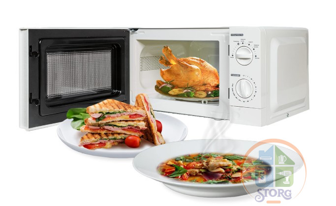 Микроволновая печь JVC JK-MW123M Белый/Чёрный 20л; 700-1100Вт; Механическое упр.