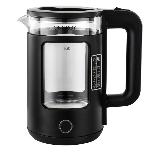 Чайник электрический ENERGY E-256 Черный; 1500Вт; 1,5л; Стекло