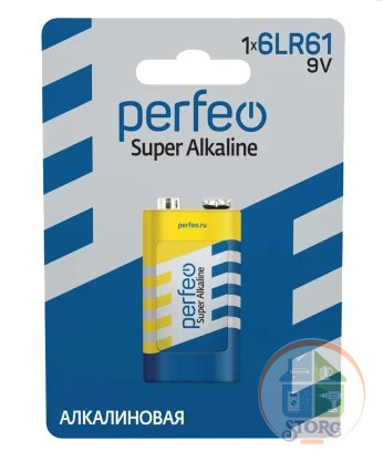 Элемент питания Perfeo 6LR61/1BL Super Alkaline