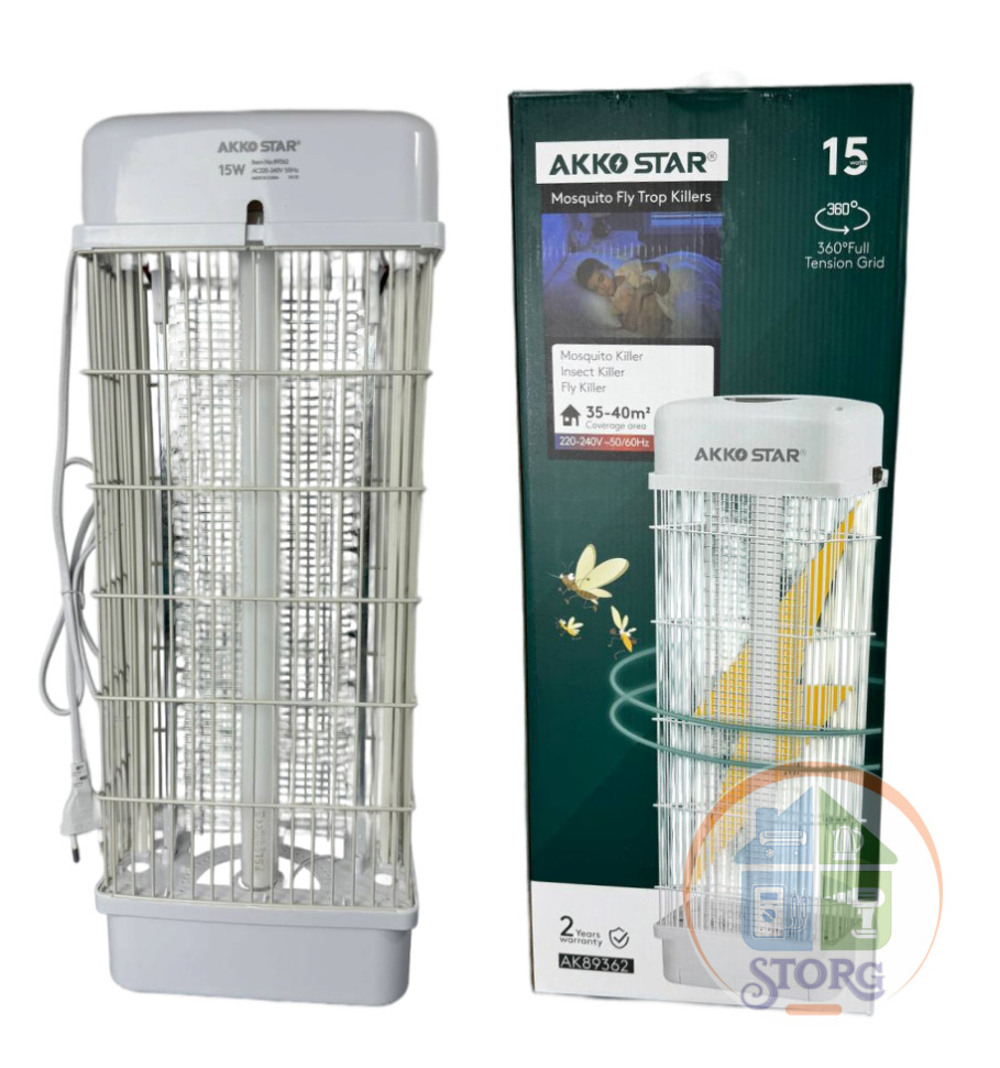 Уничтожитель насекомых электрическая ловушка  AKKO 15W 220v/50HZ до 40 m² вертикальный