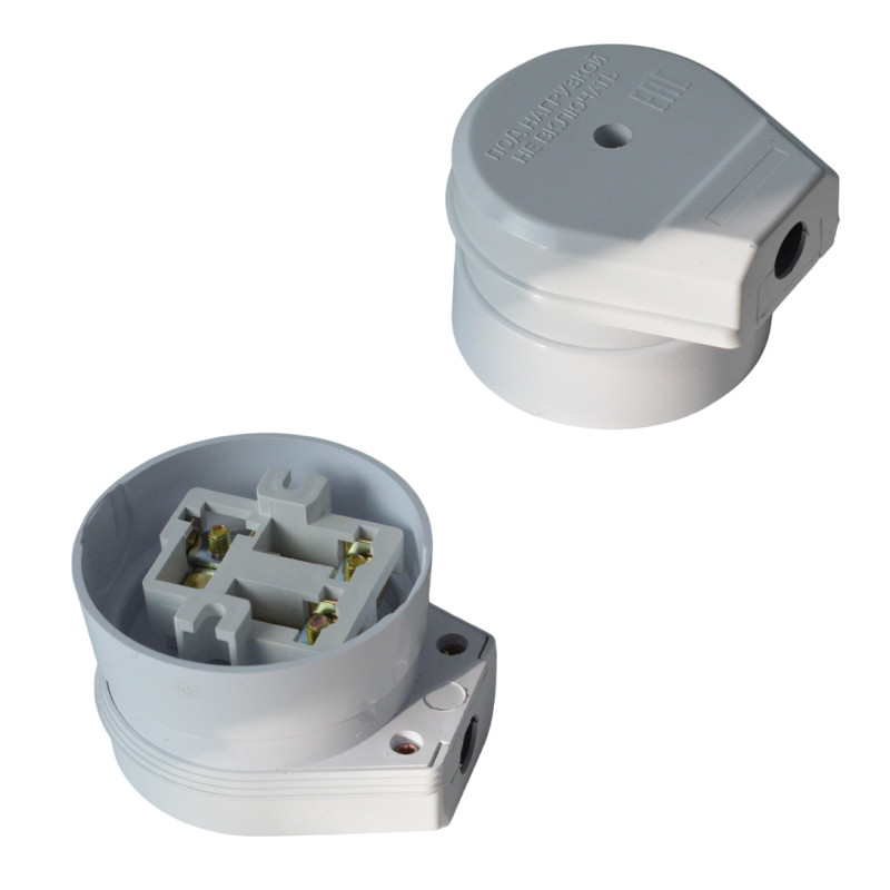 Вилка с розеткой SPARTUM YK504 для электрической кухонной плиты термопластик с заземлением 250V/32A (белый) (6шт)