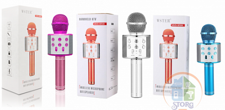 Микрофон Беспроводной Wireless Microphone & HIFI Speaker WSTER WS-858 для Караоке (black)