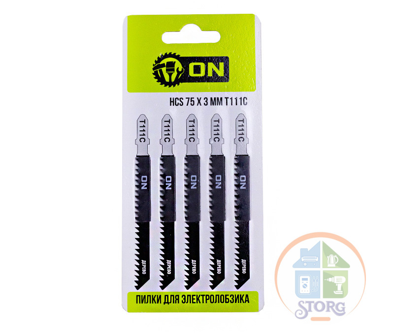 Пилки для эл.лобзика (HCS EU 75х3мм) дер., гр.рез. 5шт., ON