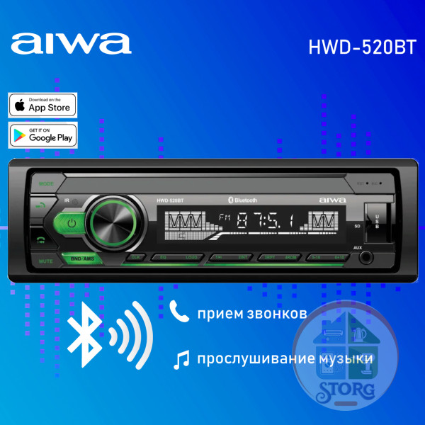 Автомагнитола AIWA HWD-520BT FM/BT/MP3/USB/TF-card 4 х 50 Вт