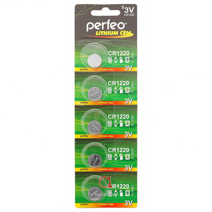 Элемент питания Perfeo CR1220/5BL Lithium Cell