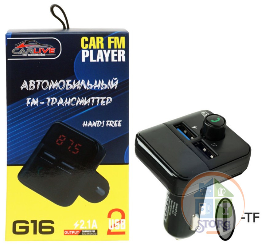 Автомобильный FM модулятор CARLIVE BT-G16  (black)