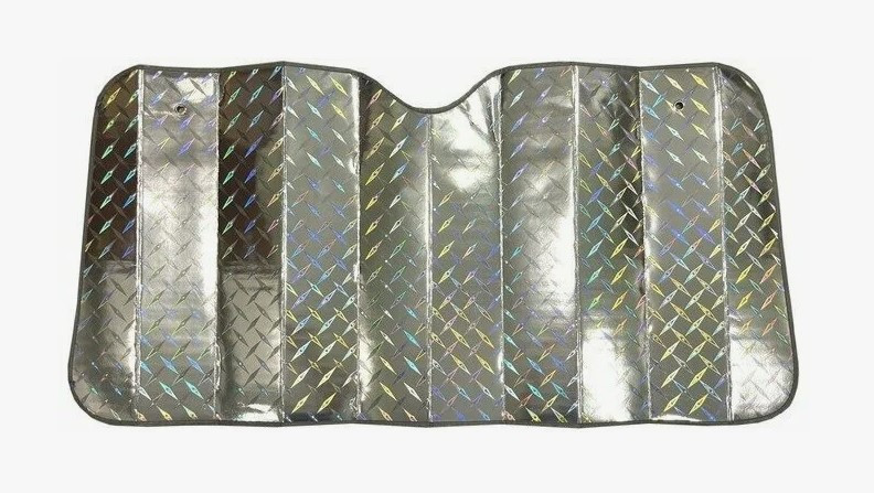 3D Штора солнцезащитная под лобовое стекло 60*120см ( A58-14 ) металлизир. фольга, серебро