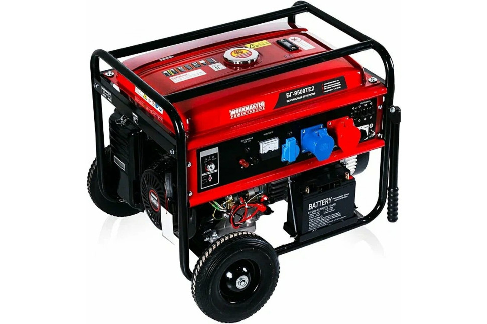 Генератор бензиновый БГ-9500ТЕ2 WorkMaster,3 фазы, 7500Вт, МЕДНАЯ ОБМОТКА, двигатель Honda