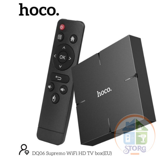 Смарт-ТВ приставка HOCO DQ06 Supremo WiFi HD черный CortexTM-A53, Android 10 version 2GB+16GB