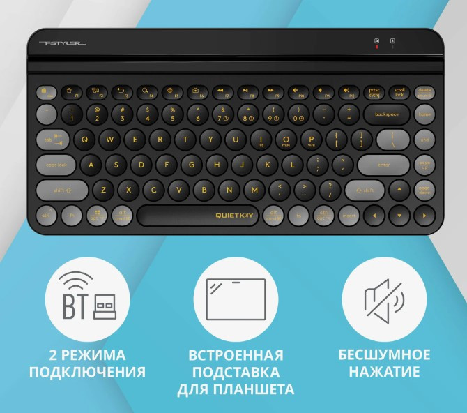 Клавиатура A4Tech Fstyler FBK30 черный/серый USB беспроводная BT/Radio slim Multimedia (FBK30 BLACKC