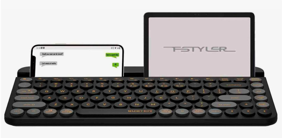Клавиатура A4Tech Fstyler FBK30 черный/серый USB беспроводная BT/Radio slim Multimedia (FBK30 BLACKC