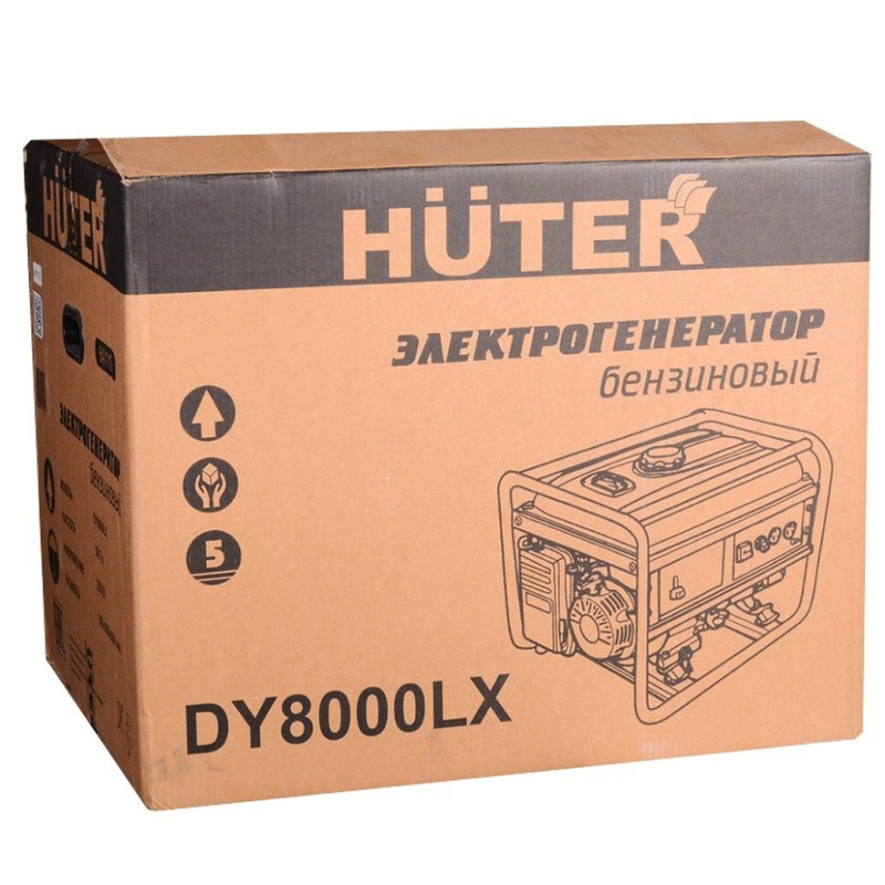 Генератор бензиновый Huter DY8000LX (6.5/7кВт, 220В, 4-такт., бак 25л, ручной/эл.старт) Генератор бензиновый Huter DY8000LX (6.5/7кВт, 220В, 4-такт., бак 25л, ручной/эл.старт)