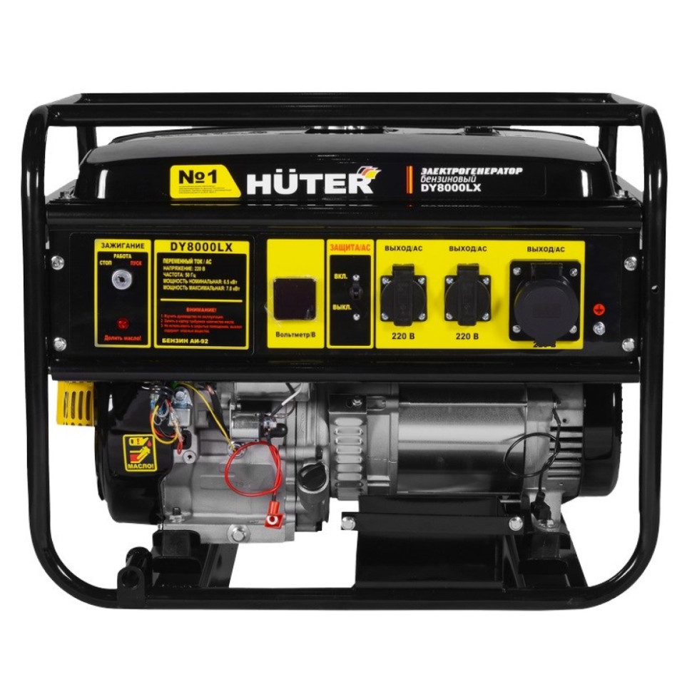 Генератор бензиновый Huter DY8000LX (6.5/7кВт, 220В, 4-такт., бак 25л, ручной/эл.старт) Генератор бензиновый Huter DY8000LX (6.5/7кВт, 220В, 4-такт., бак 25л, ручной/эл.старт)