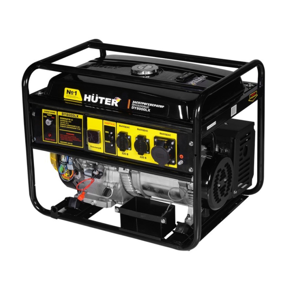 Генератор бензиновый Huter DY8000LX (6.5/7кВт, 220В, 4-такт., бак 25л, ручной/эл.старт) Генератор бензиновый Huter DY8000LX (6.5/7кВт, 220В, 4-такт., бак 25л, ручной/эл.старт)