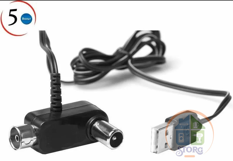 Инжектор (адаптер) питания активных +5В/DC антенн по антенному кабелю от USB разъема APA-027