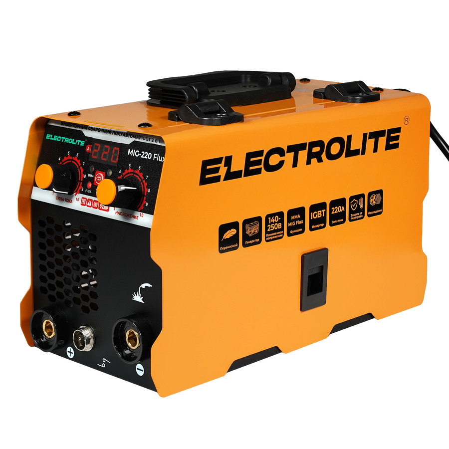 Сварочный полуавтомат инверторный ELECTROLITE MIG-220 Flux, 220 А, до 4 мм