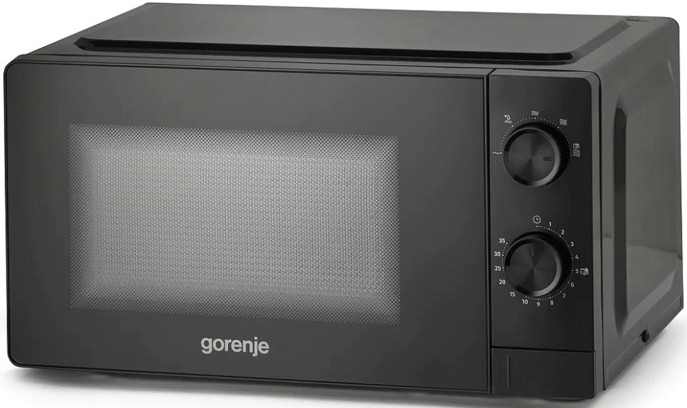 Микроволновая печь Gorenje MO20CE1B5 черный, 20 л, 700 Вт, переключатели - поворотный механизм