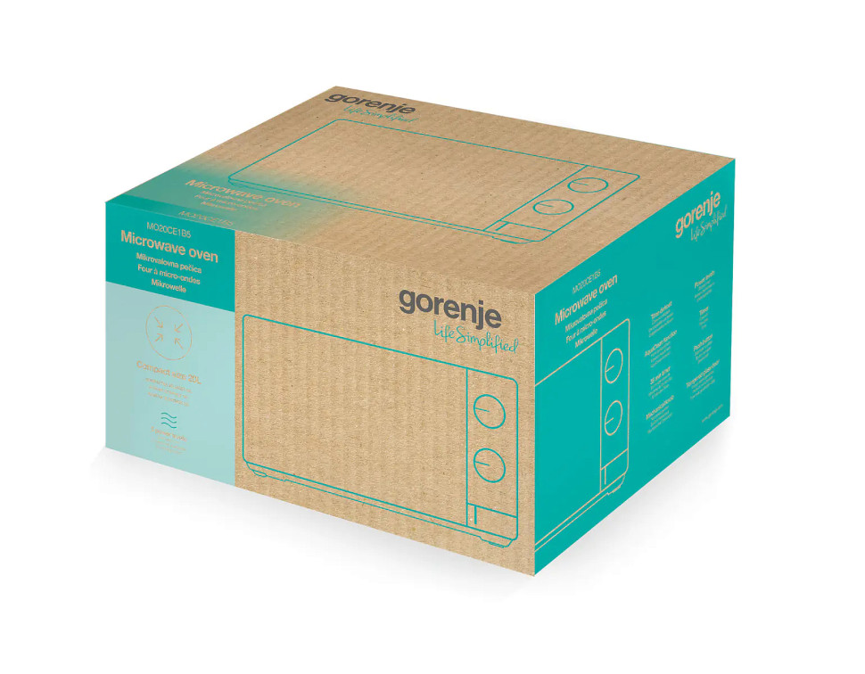 Микроволновая печь Gorenje MO20CE1B5 черный, 20 л, 700 Вт, переключатели - поворотный механизм