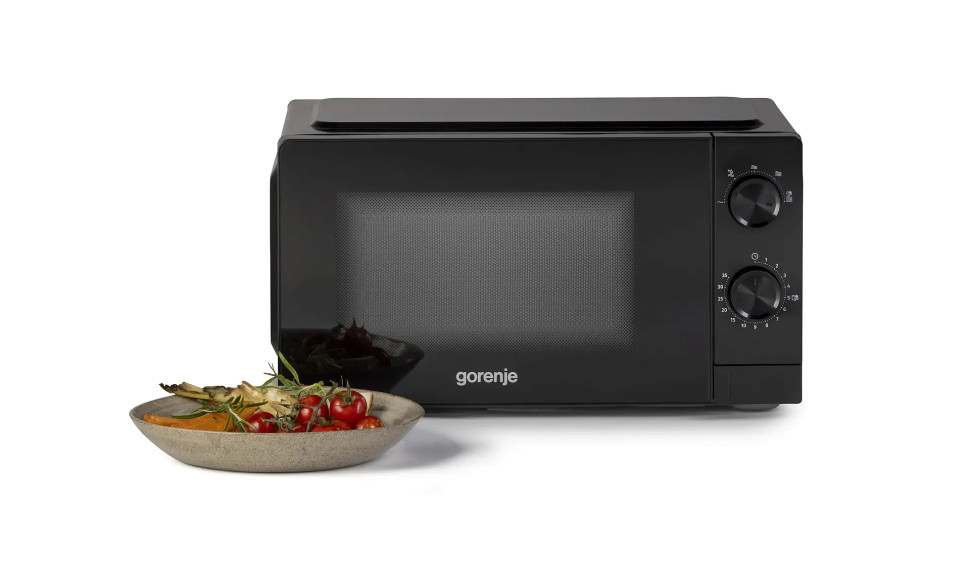 Микроволновая печь Gorenje MO20CE1B5 черный, 20 л, 700 Вт, переключатели - поворотный механизм