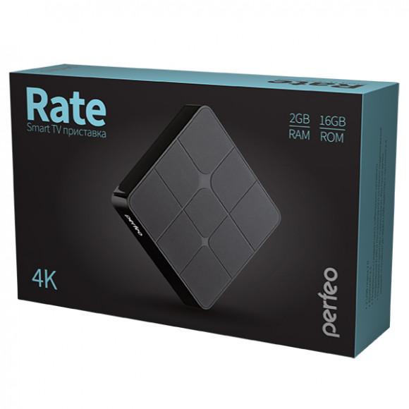 Perfeo SMART TV BOX приставка "RATE", Amlogic S905W, 2G/16Gb, Bluetooth, Android 7.1