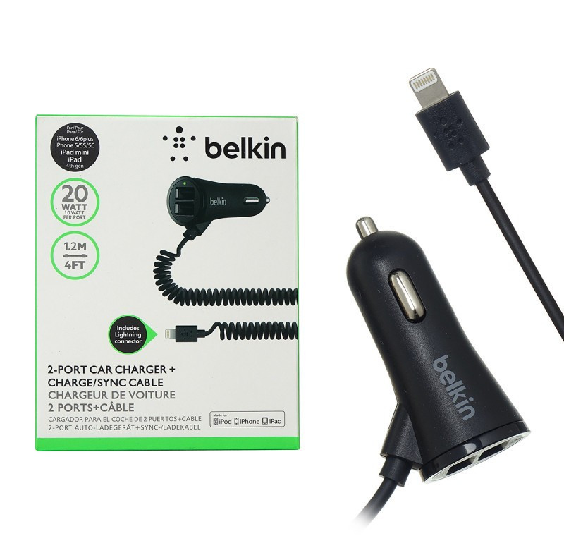АЗУ BELKIN 20W 5V/2,1A 2USB + кабель Lightning 1,2m VITOI (Black)