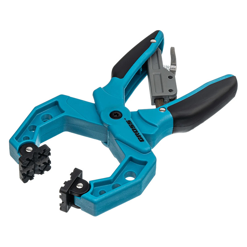 Струбцина клещеобразная Gross, пластиковый корпус,храповый механизм жесткой фиксации,2-1/4"/58 мм