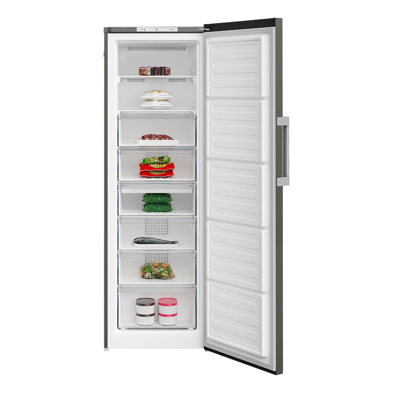 Морозильная камера Beko B1RFNK312G, Серый, 275л, 6 ящиков, 185х59.5х65 см