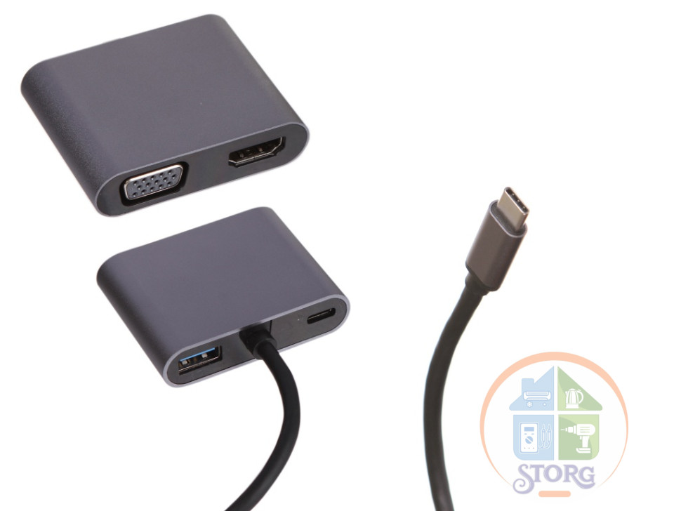 Perfeo USB Type-C dock. station 4 in 1 (PF-Type-C-10)