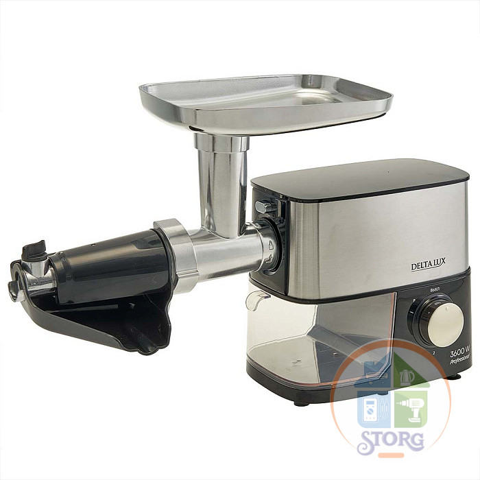 Мясорубка электрическая DELTA LUX DE-602MS, черная нерж, НАСАДКА ДЛЯ ТОМАТА,  3600Вт, 2.5 кг/мин