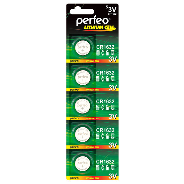 Элемент питания Perfeo CR1632/5BL Lithium Cell