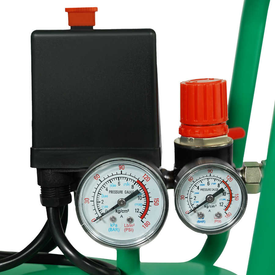 Компрессор безмасляный воздушный ELECTROLITE 2000/50-OL (220В,2кВт, 8бар,300л/м,1380об/м, 50л,2цил.)