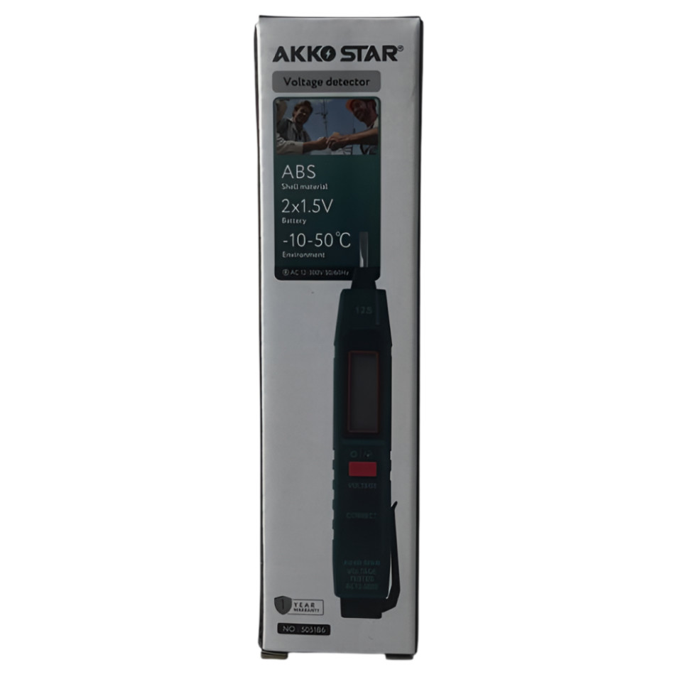 Индикатор напряжения бесконтактный AKKOSTAR однофазный, AC 12–300В, 50/60 Гц, темп.от –10°C до +50°C