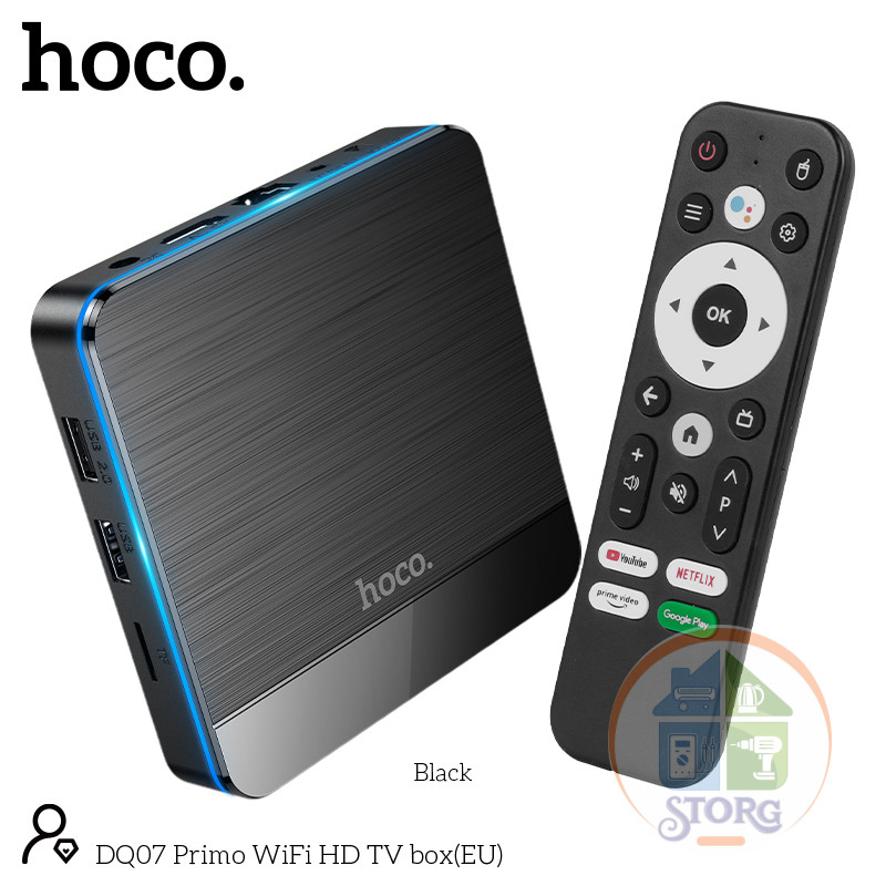 Смарт-ТВ приставка HOCO DQ07 Primo WiFi HD черный Cortex-A55, Android 9 version 4GB+64GB