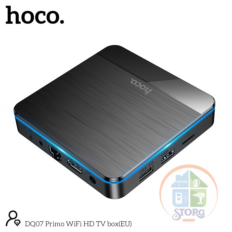 Смарт-ТВ приставка HOCO DQ07 Primo WiFi HD черный Cortex-A55, Android 9 version 4GB+64GB