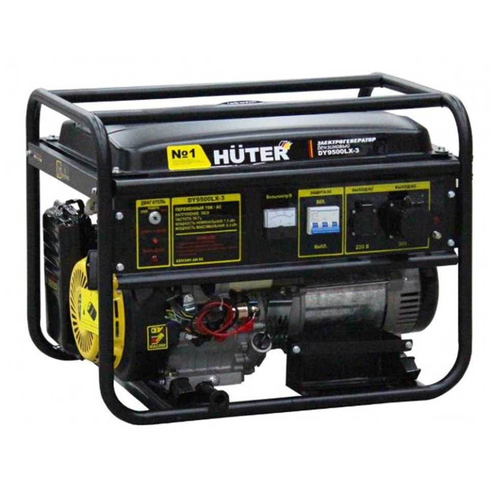 Генератор бензиновый Huter DY9500LX-3 (7.5/8кВт, 220/380В, 1 фаза/3 фазы, 4-такт., эл.старт/ручной) Генератор бензиновый Huter DY9500LX-3 (7.5/8кВт, 220/380В, 1 фаза/3 фазы, 4-такт., эл.старт/ручной)