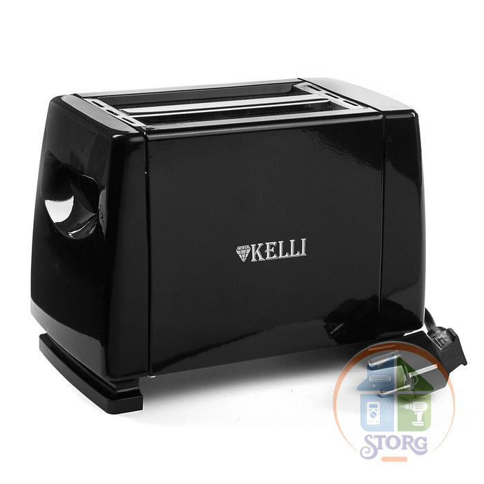 Тостер KELLI KL-5067, черный, 800Вт, 2 отделения, кнопка отмены, 6 степеней обжарки