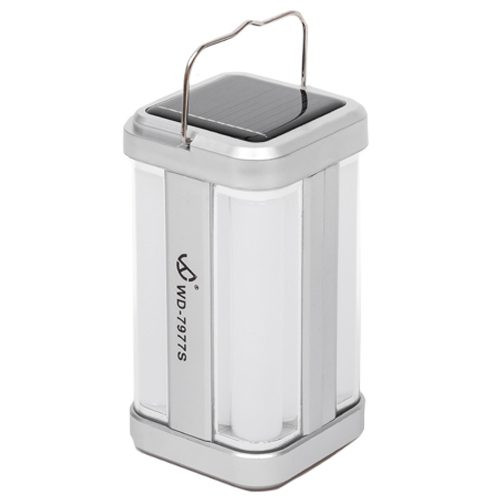 Кемпинговый фонарь ИСКРА WD-7977S SILVER, 2 Режима свечения, Солнечная батарея
