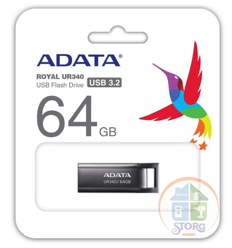 USB-флешка A-Data UR340 AROY-UR340-64GBK 64Gb USB3.2 черный