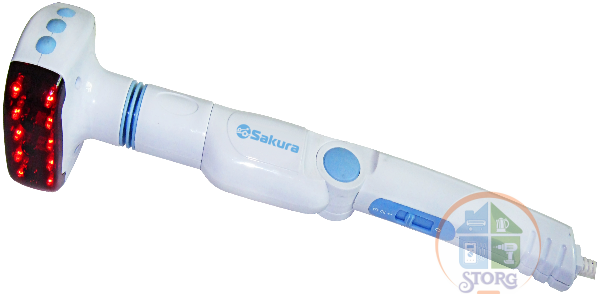 Массажер SAKURA SA-5304B 6 съемных насадок.13 Вт. Поворот рабочей головки на  270°. Регулируемая руч