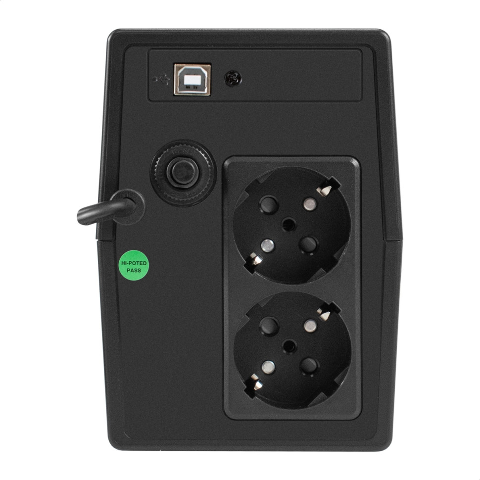 Источник бесперебойного питания ExeGate Power NB-1000.LED.AVR.2SH.USB, 1000VA/650W, LED, AVR, 2*Schuko, USB, батарея 12V 9Ah, Черный