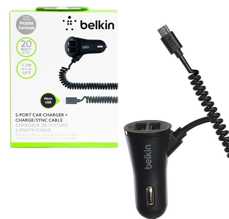 АЗУ BELKIN 20W 5V/2,1A 2USB + кабель Micro 1,2m VITOI (Black)