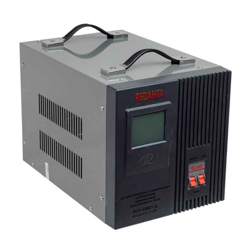 Стабилизатор напряжения релейный Ресанта АСН-5000/1-Ц, (напольный, 5000Вт, 1-фазный, 140-260В) Стабилизатор напряжения релейный Ресанта АСН-5000/1-Ц, (напольный, 5000Вт, 1-фазный, 140-260В)