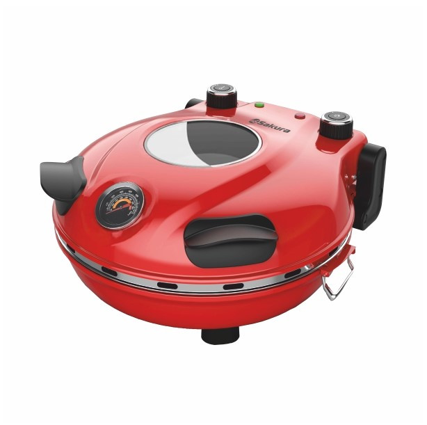 Мини-духовка (пицца-мейкер) SAKURA SA-7029TWR, 1200 Вт,  керам. камень, терм.,смотр. окно