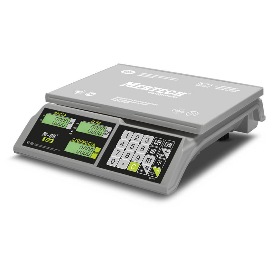 Весы торговые сертифицированные MERCURY M-ER 326AC-32.5 LCD (сделано в Ю.Корее)