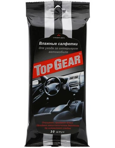 Салфетки влажные "Top Gear" для салона автомобиля  (30 шт.) /32