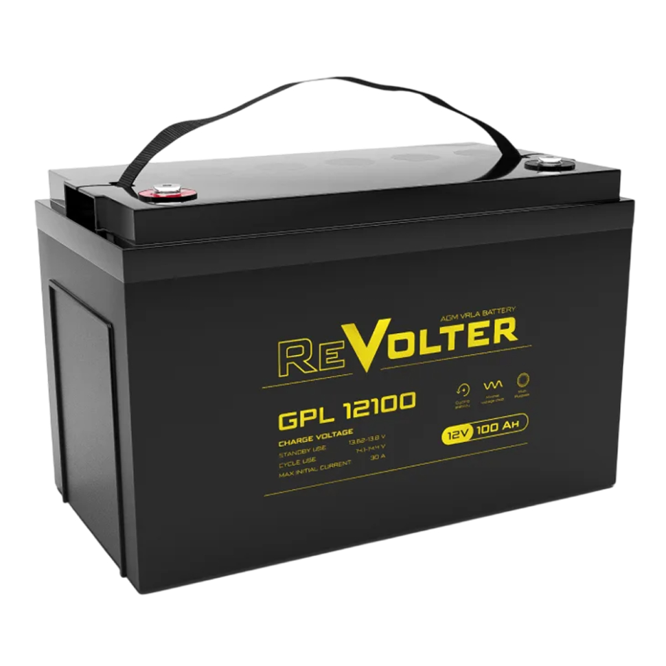 Аккумуляторная батарея REVOLTER GPL 12100 12В,  емкость 100Ач, Срок службы 10 лет <GPL 12100>