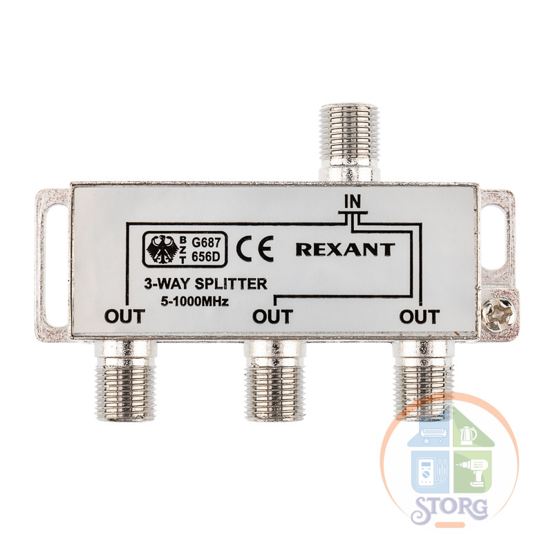 Делитель ТВх3 под F-разъем, 5-1000МГц REXANT